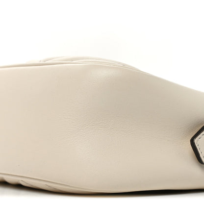 Calfskin Matelasse Small GG Marmont Chain Shoulder Bag White