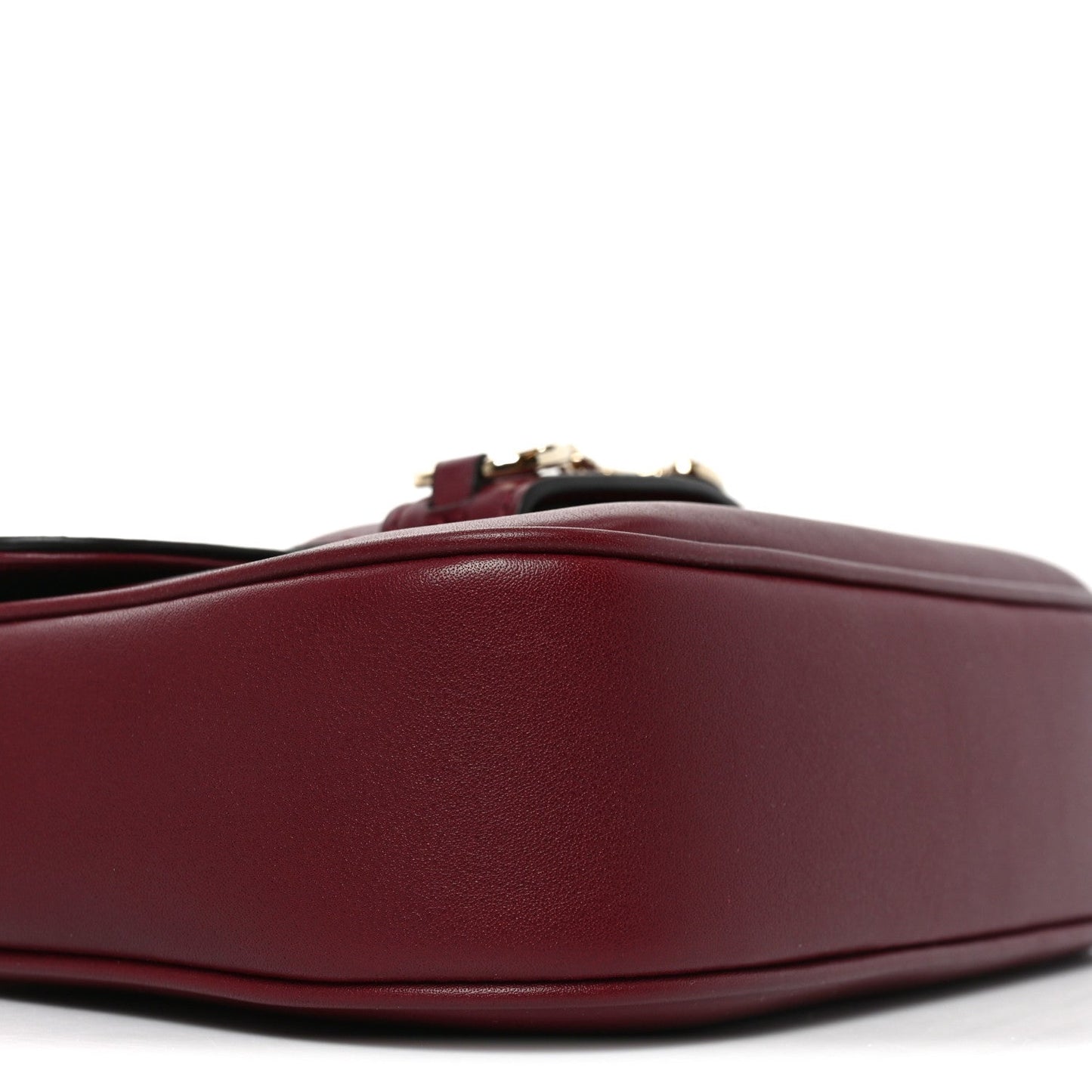 Arabella Calfskin Horsebit 1955 Soft Small Shoulder Bag Rosso Ancora