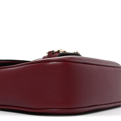 Arabella Calfskin Horsebit 1955 Soft Small Shoulder Bag Rosso Ancora