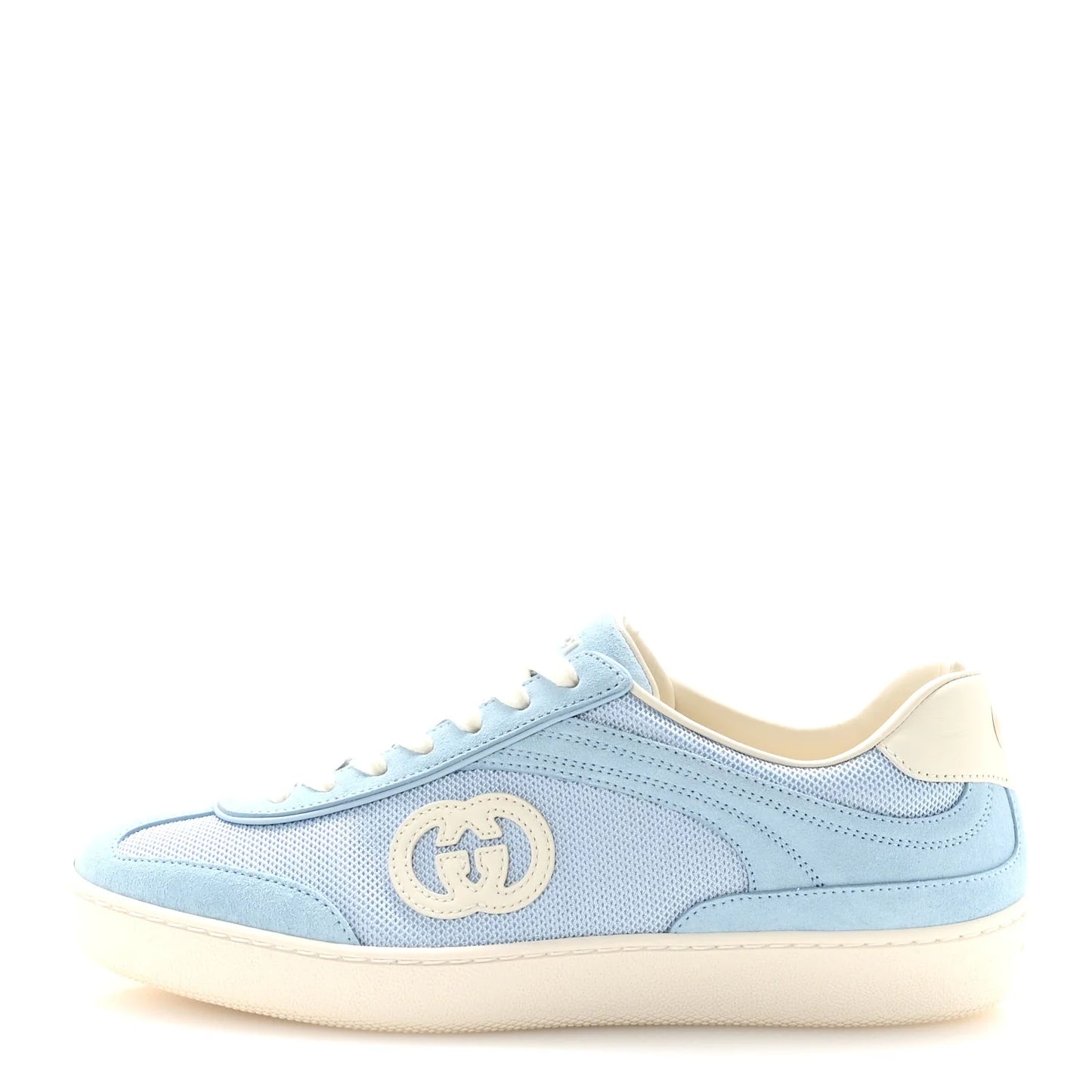 Gucci Suede Mesh Womens G75 Sneakers 38 Blue