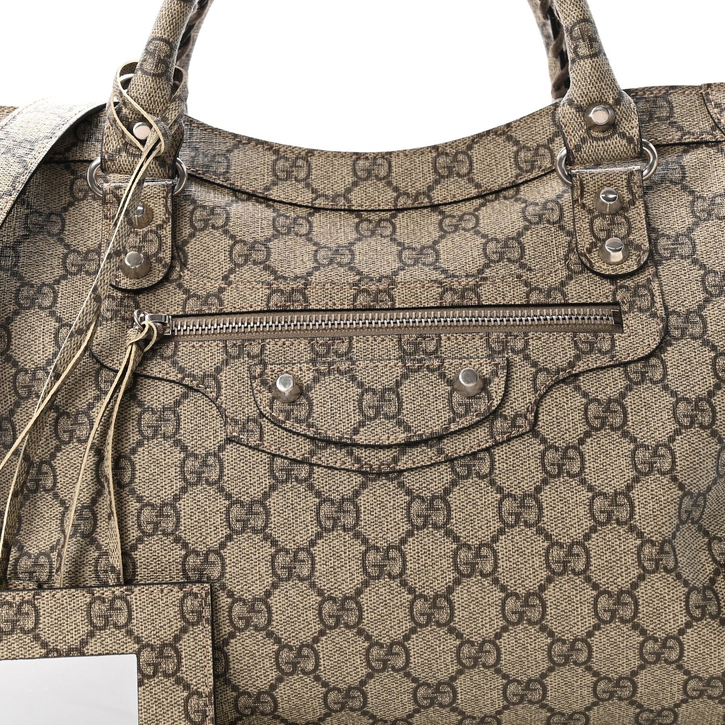 X GUCCI GG Supreme Monogram Neo Classic Silver Hardware City Beige Ebony