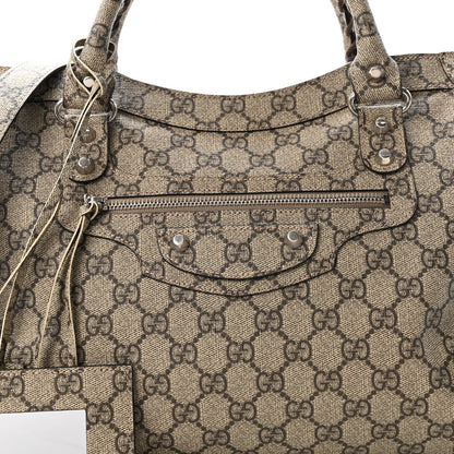 X GUCCI GG Supreme Monogram Neo Classic Silver Hardware City Beige Ebony