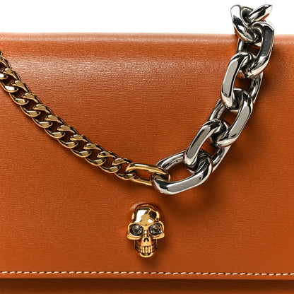 Alexander McQueen Calfskin Mini Skull Chain Crossbody Bag Caramel Tan