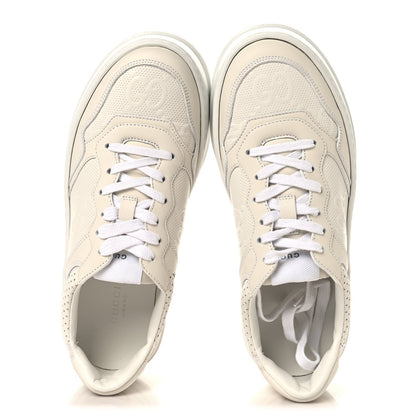 Calfskin GG Tennis Embossed Perforated Womens Platform 55mm Sneakers 39 Great White