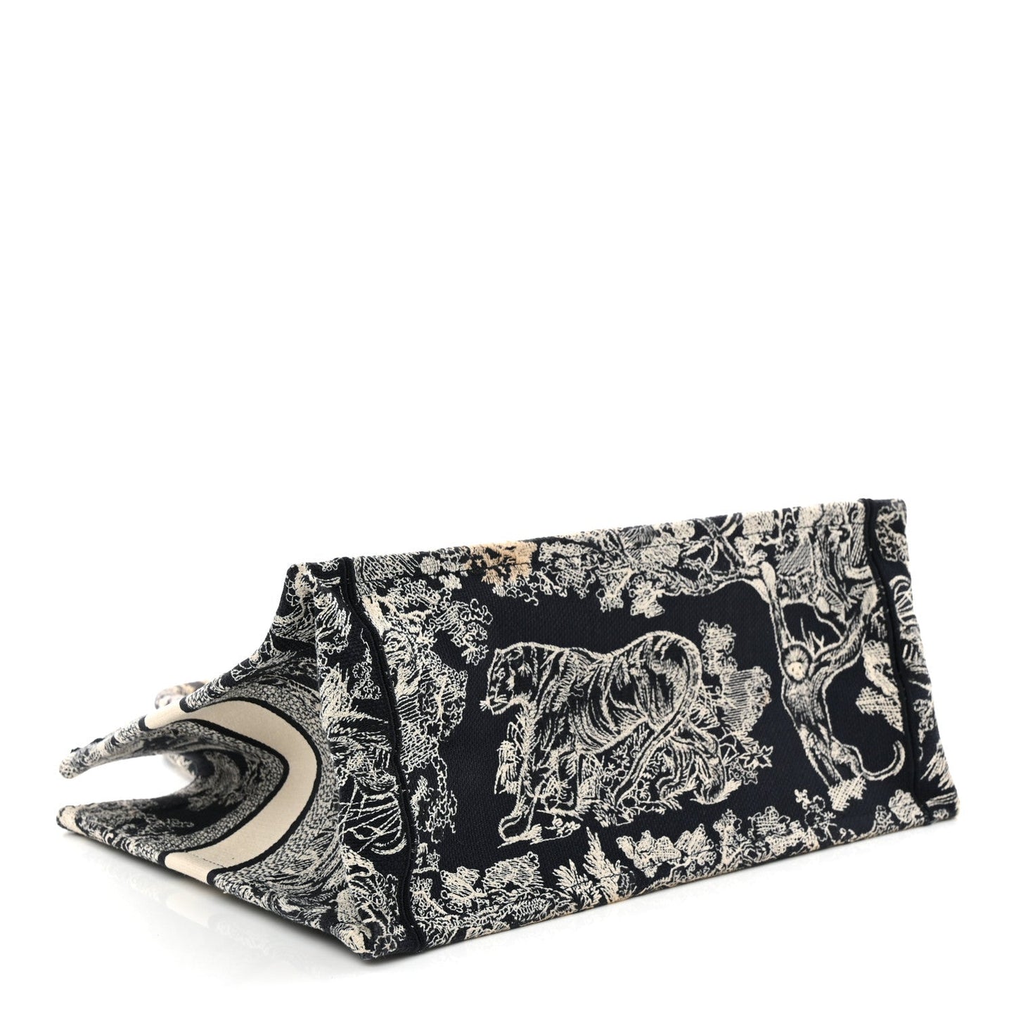 Canvas Embroidered Medium Dioriviera Toile De Jouy Reverse Book Tote Blue