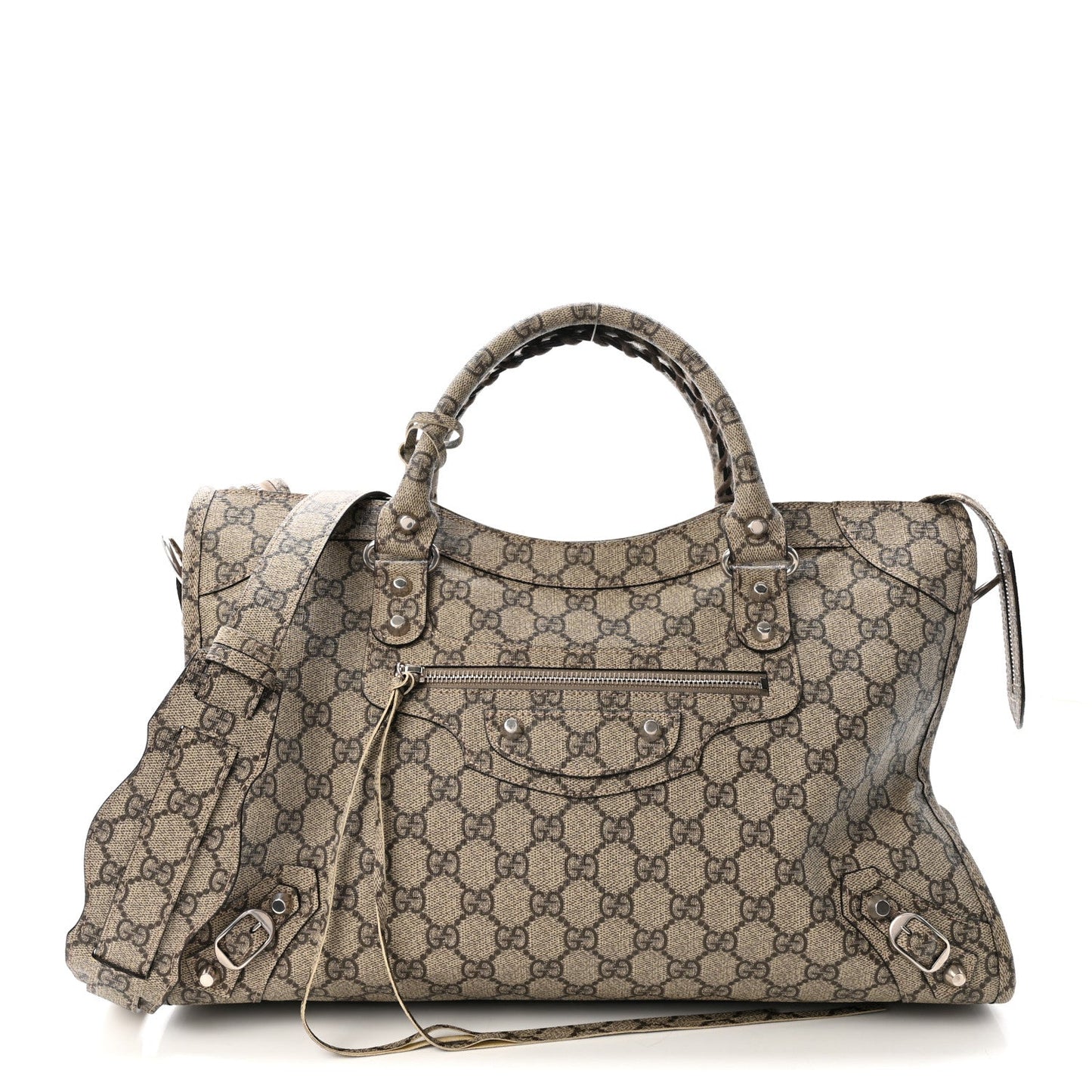 X GUCCI GG Supreme Monogram Neo Classic Silver Hardware City Beige Ebony