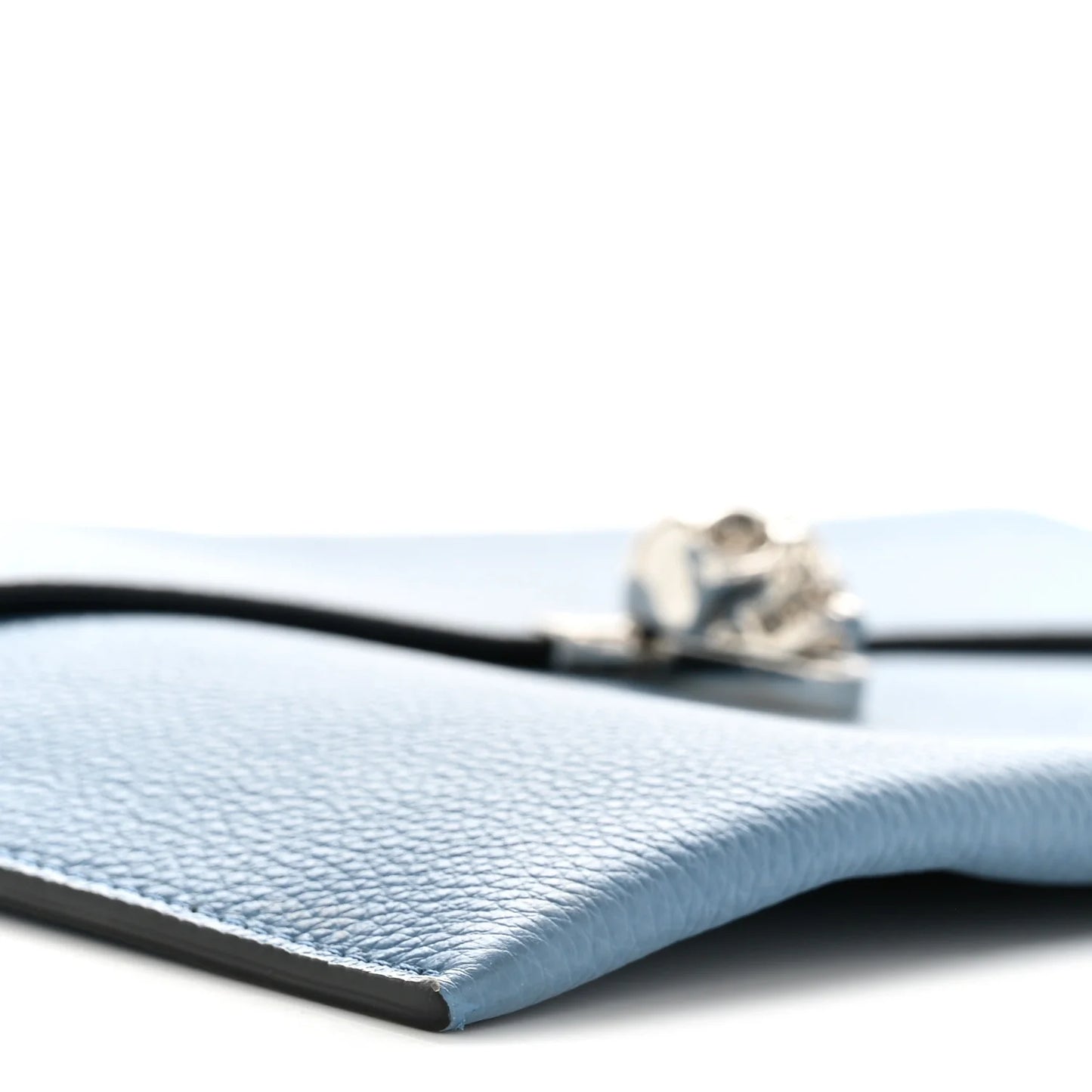 Alexander McQueen Calfskin Skull Envelope Clutch Blue