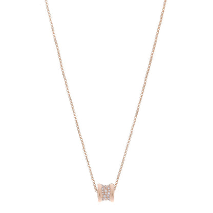 18K Rose Gold Diamond Small B.Zero1 Pave Pendant Necklace