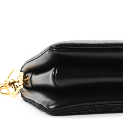 Satin Sequin Embroidered Damier Coussin BB Black