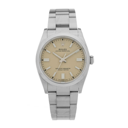 Rolex Stainless Steel 36mm Oyster Perpetual Watch Beige 126000