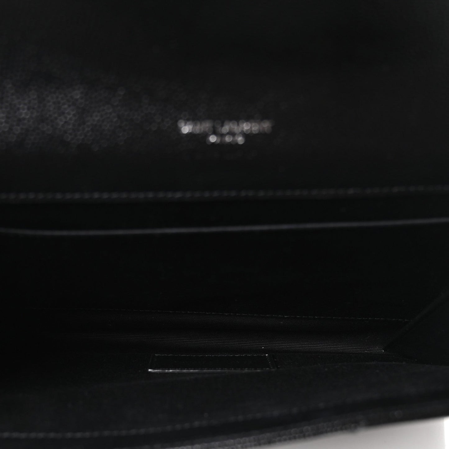 Grain De Poudre Matelasse Chevron Monogram Envelope Clutch Black