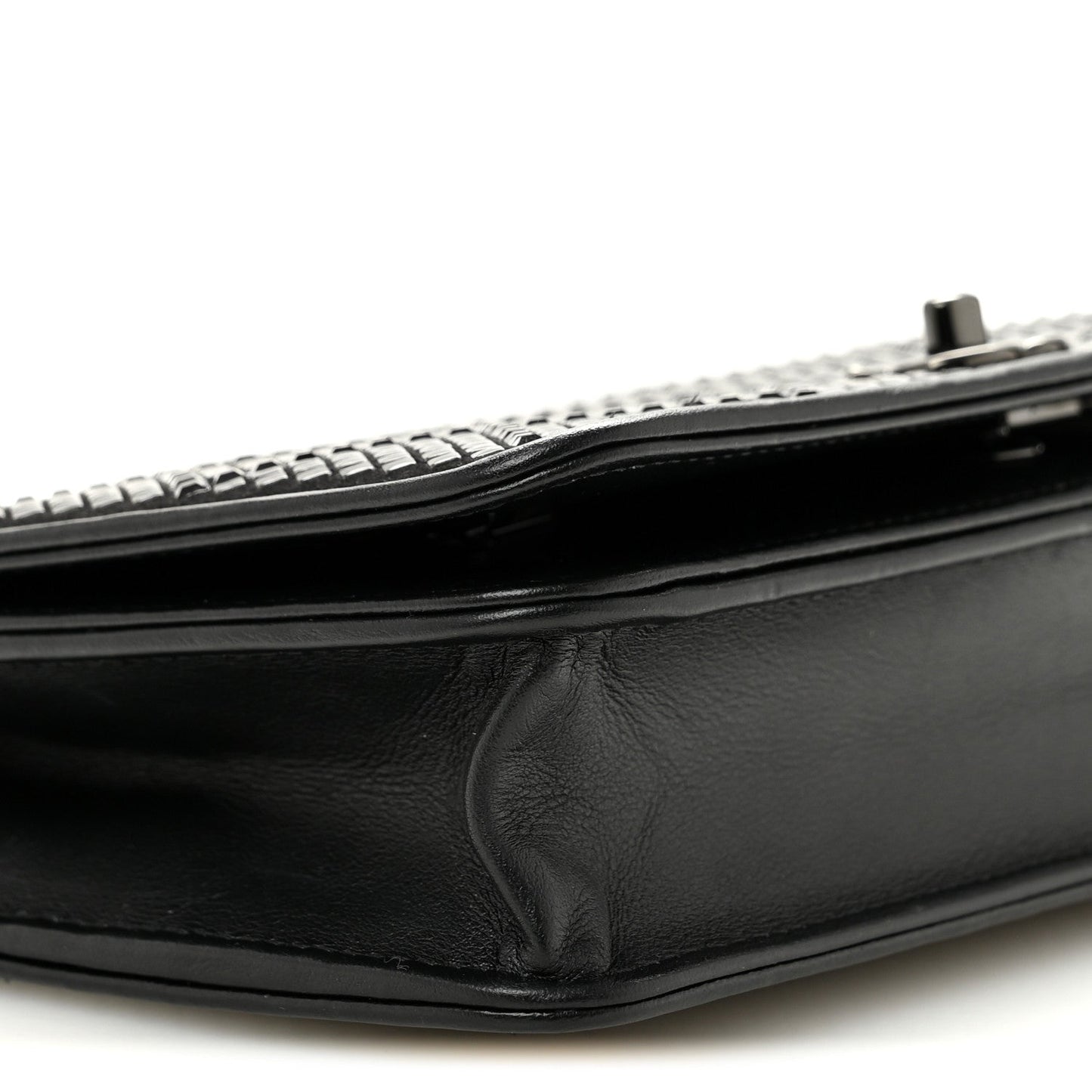 Lambskin Studded Wallet On Chain WOC Black