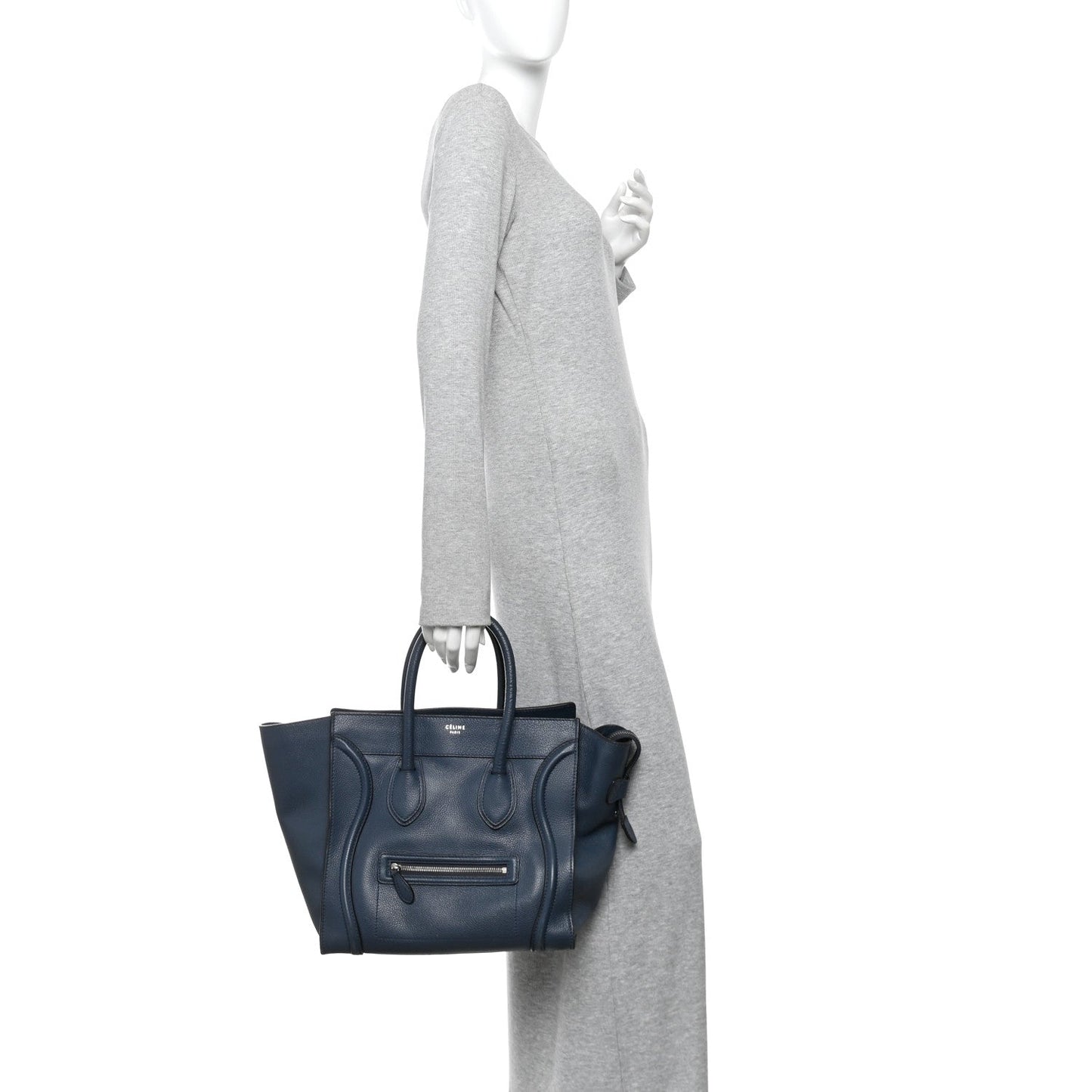 Drummed Calfskin Mini Luggage Slate