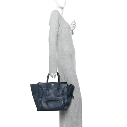 Drummed Calfskin Mini Luggage Slate
