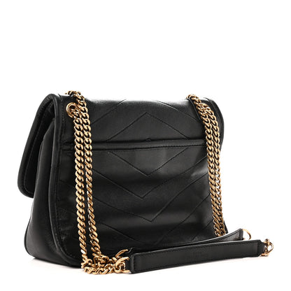 Lambskin Matelasse Monogram Baby Niki Chain Satchel Black