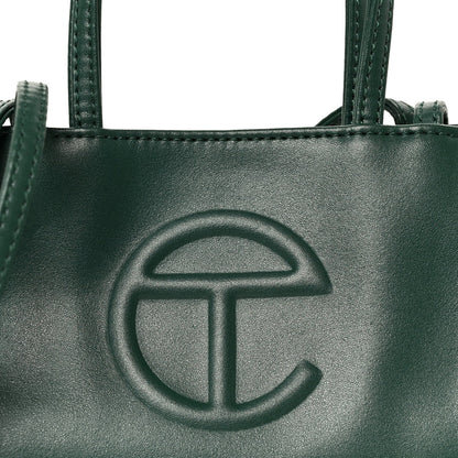 Vegan Leather Small Shopping Bag Leaf