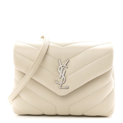 Calfskin Y Quilted Monogram Toy Loulou Satchel Ivory
