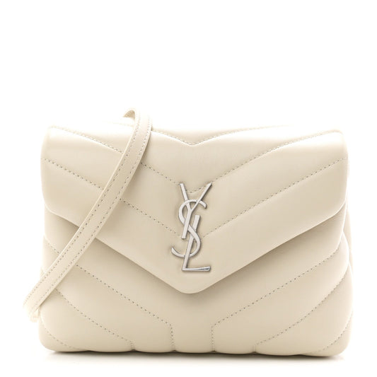 Calfskin Y Quilted Monogram Toy Loulou Satchel Ivory