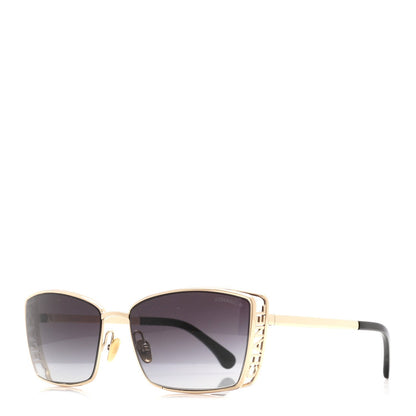 Metal Logo Square Sunglasses 71542 Black