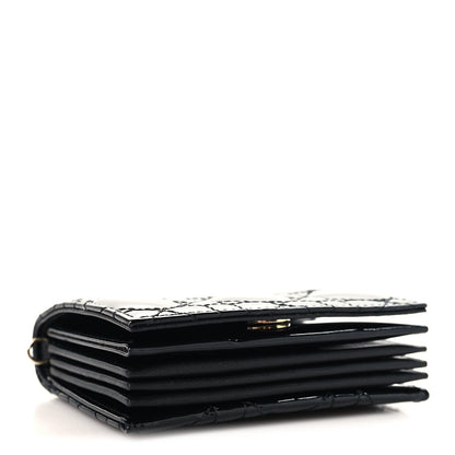 Patent Cannage Mini Pouch on Chain Black