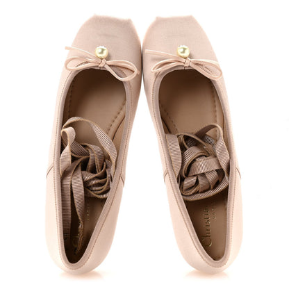 Satin Grosgrain D-Joy Ballet Flats 36 Beige Rose