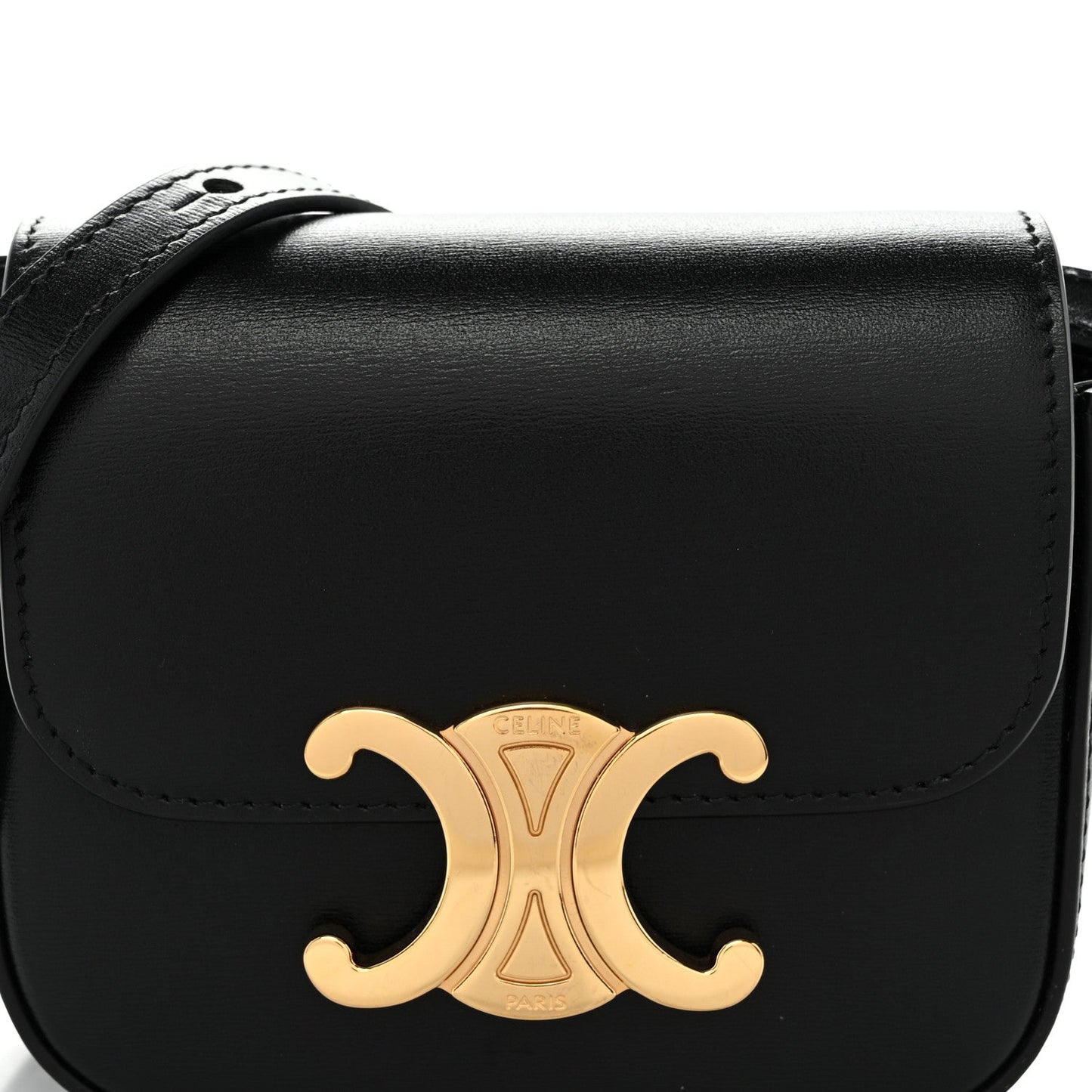 Shiny Calfskin Mini Triomphe Black