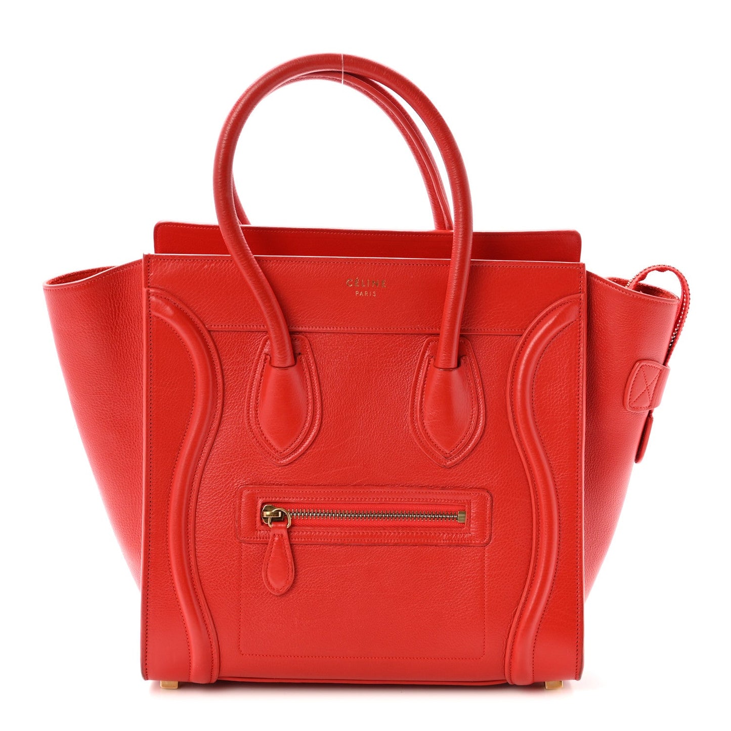 Drummed Calfskin Micro Luggage Vermillion