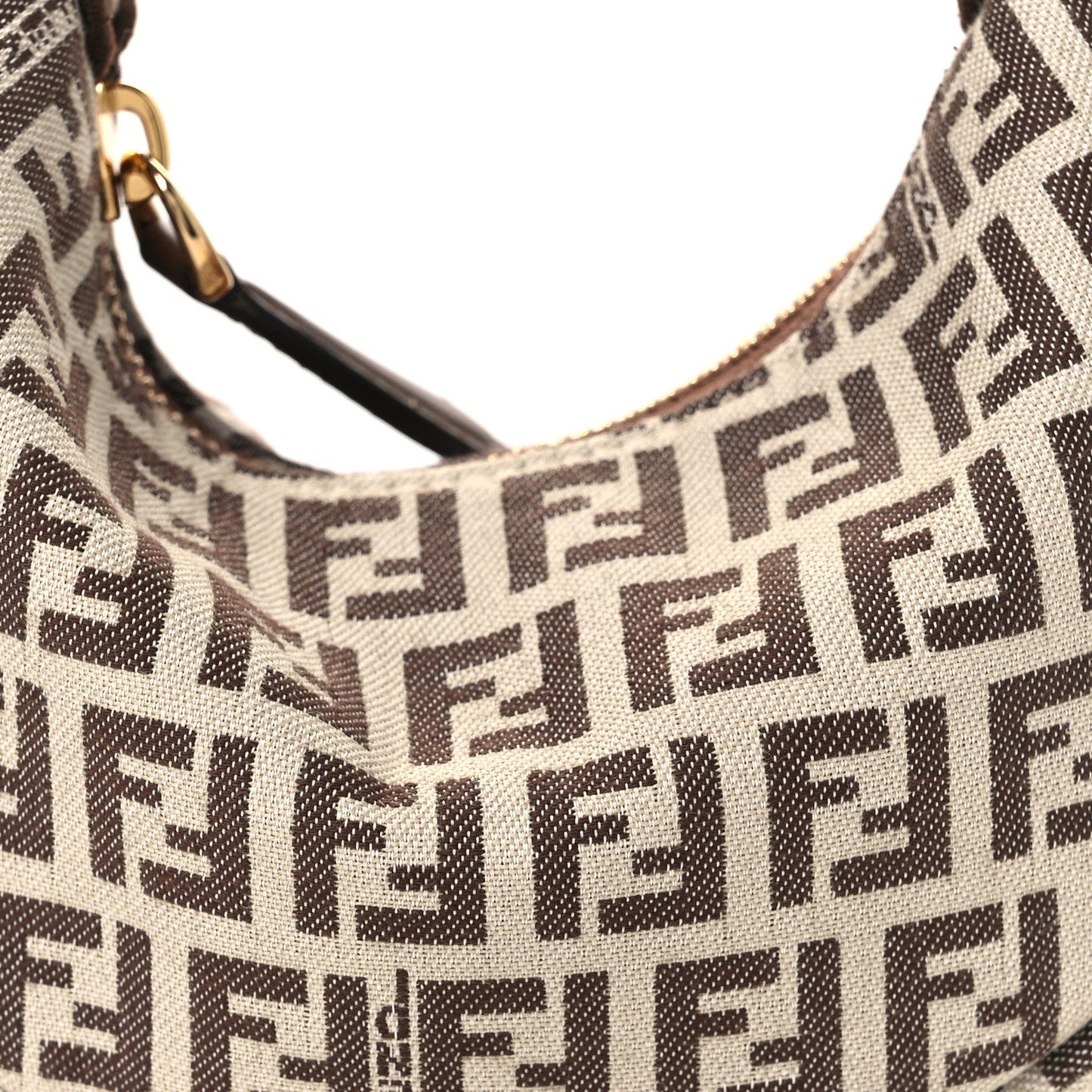 Fabric Jacquard FF 1974 Nano Fendigraphy Hobo Charm Beige
