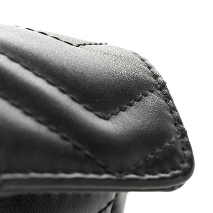 Calfskin Matelasse Super Mini GG Marmont Shoulder Bag Black