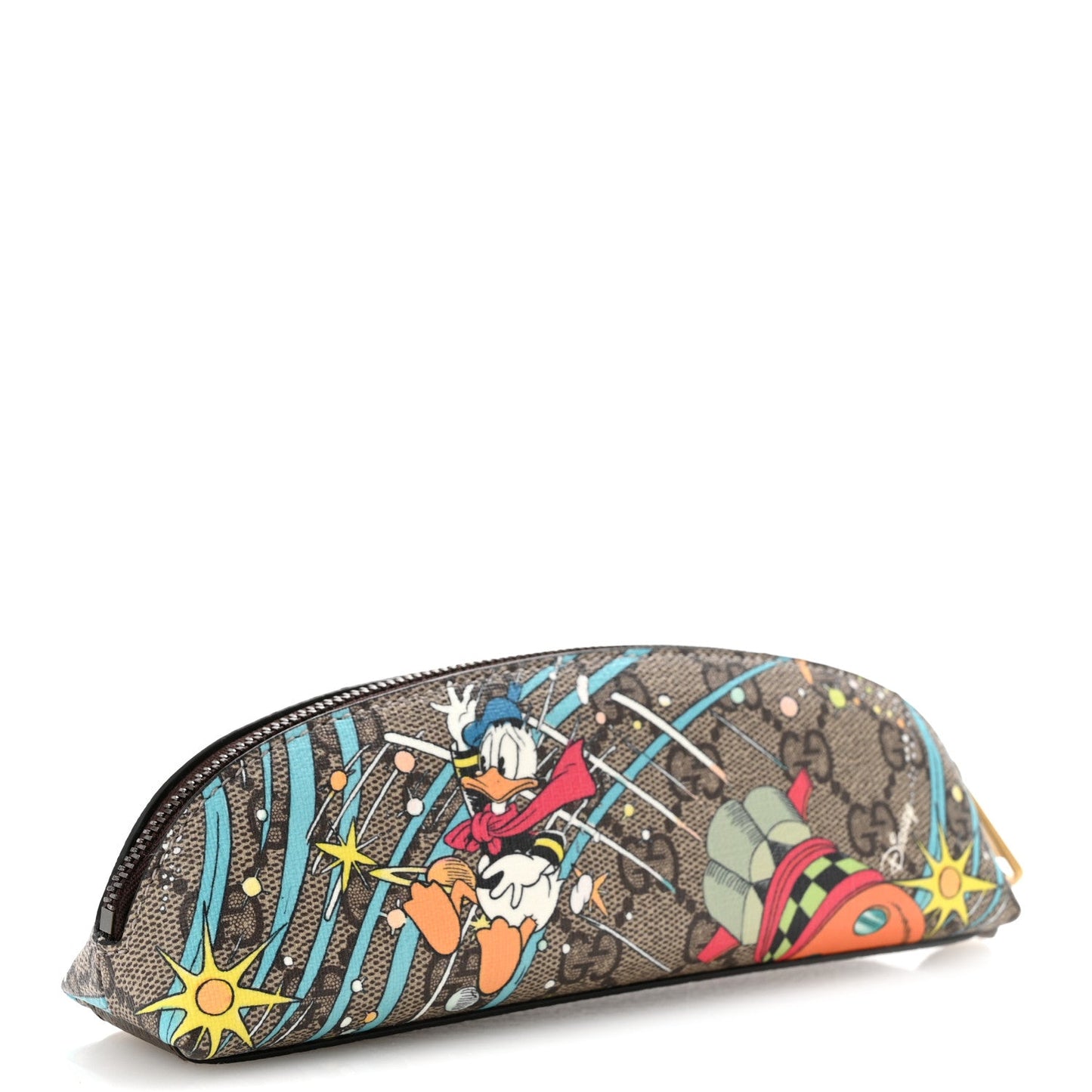 X DISNEY GG Supreme Monogram Donald Duck Pencil Case Beige Ebony