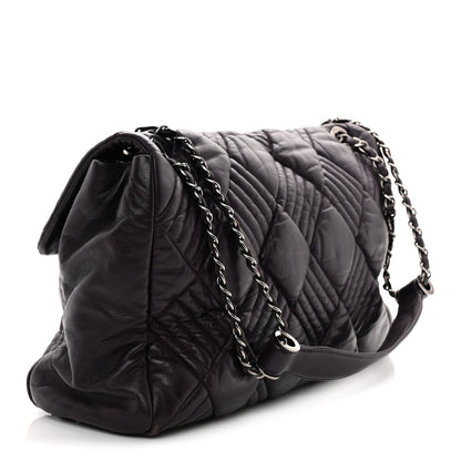 Lambskin In And Out XL Maxi Flap Dark Purple