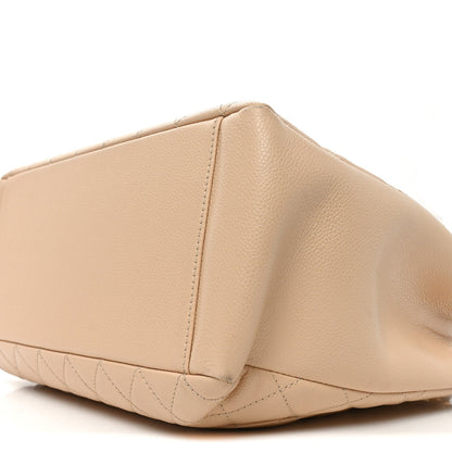 Caviar Quilted Grand Shopping Tote GST Beige Clair