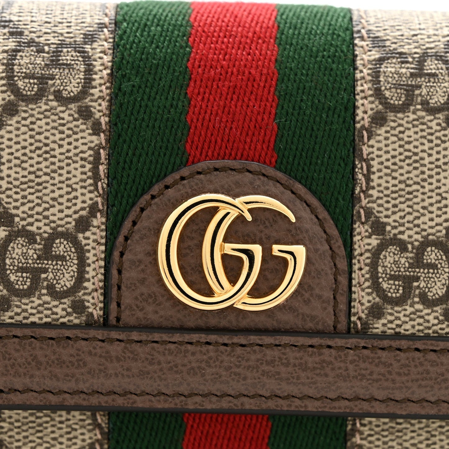GG Supreme Monogram Web Ophidia Continental Wallet Brown