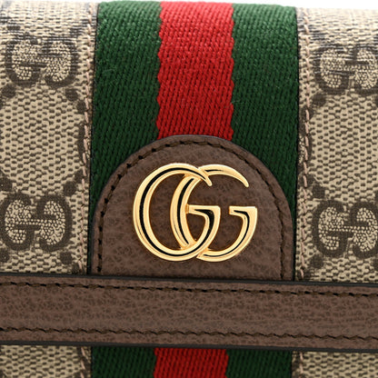 GG Supreme Monogram Web Ophidia Continental Wallet Brown