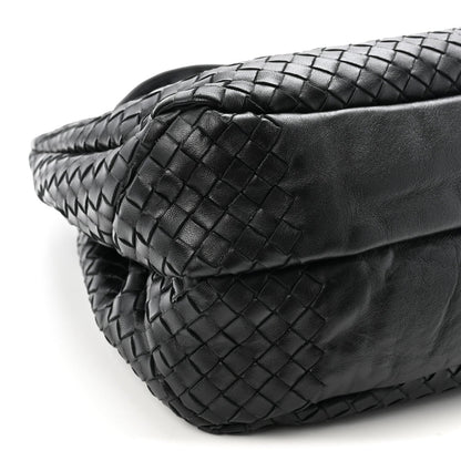 Nappa Intrecciato Medium Campana Shoulder Bag Black
