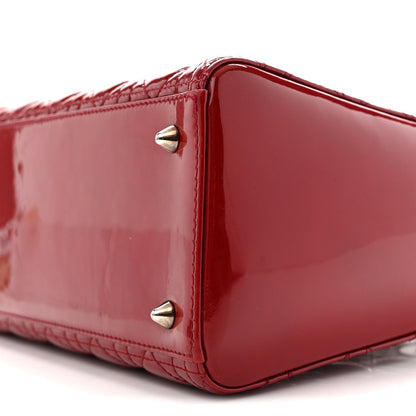 Patent Cannage Medium Lady Dior Red