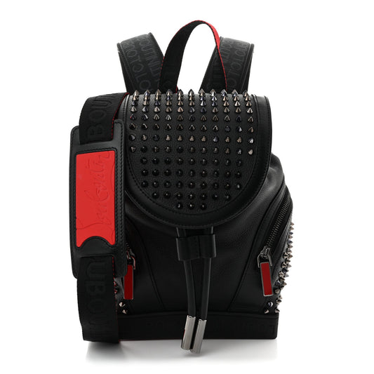 Calfskin Spiked Small Explorafunk Backpack Black