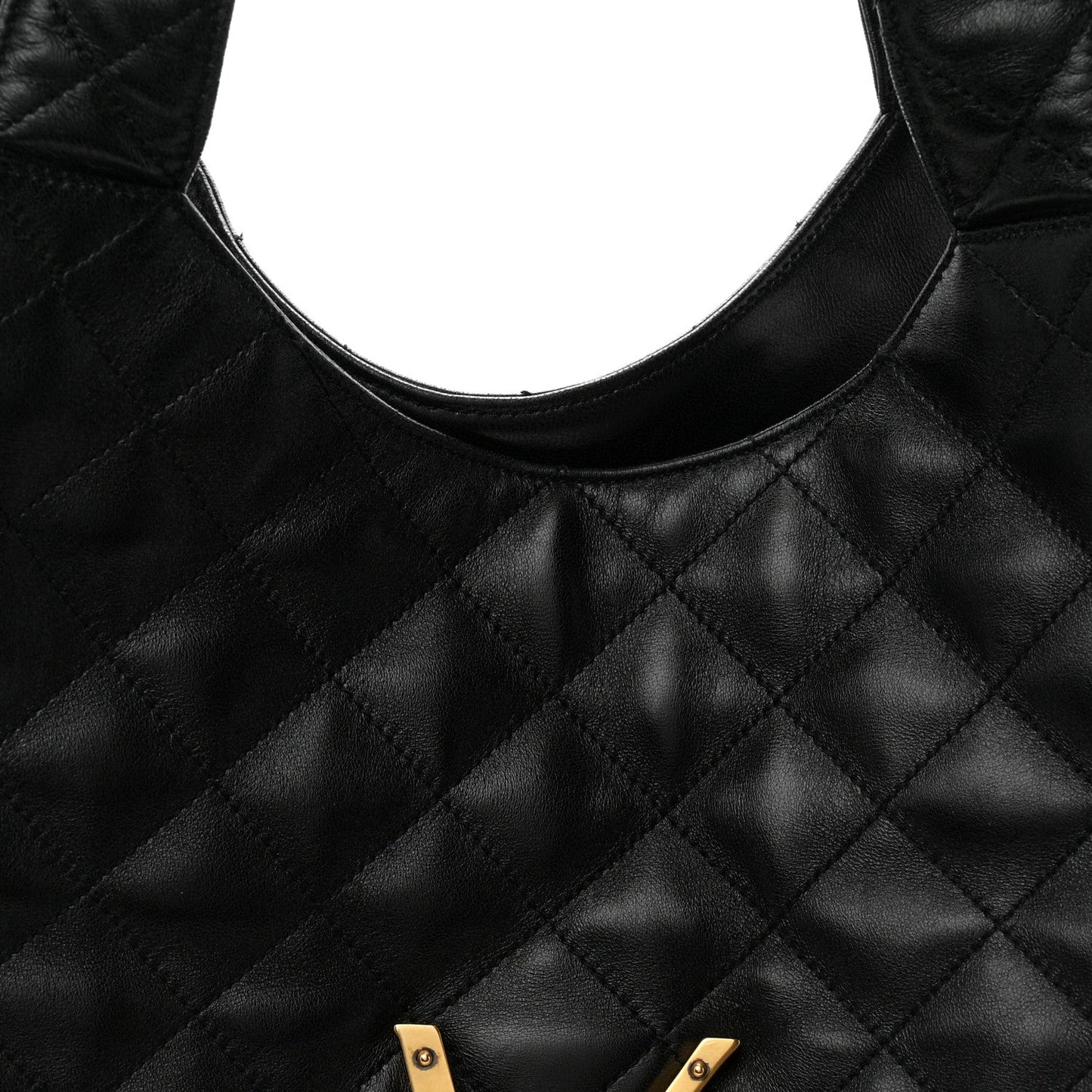 Lambskin Quilted Maxi Icare Shopping Tote Black