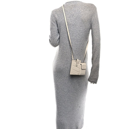 Vitello Grace Matte Two Pocket Mini Crossbody White Ice