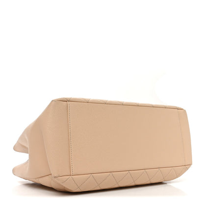 Caviar Quilted Grand Shopping Tote GST Beige Clair