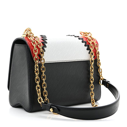 Epi Jungle Twist Shoulder Bag MM Black Coquelicot