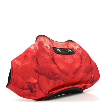 Alexander McQueen Silk Floral Print Clutch Red Multicolor