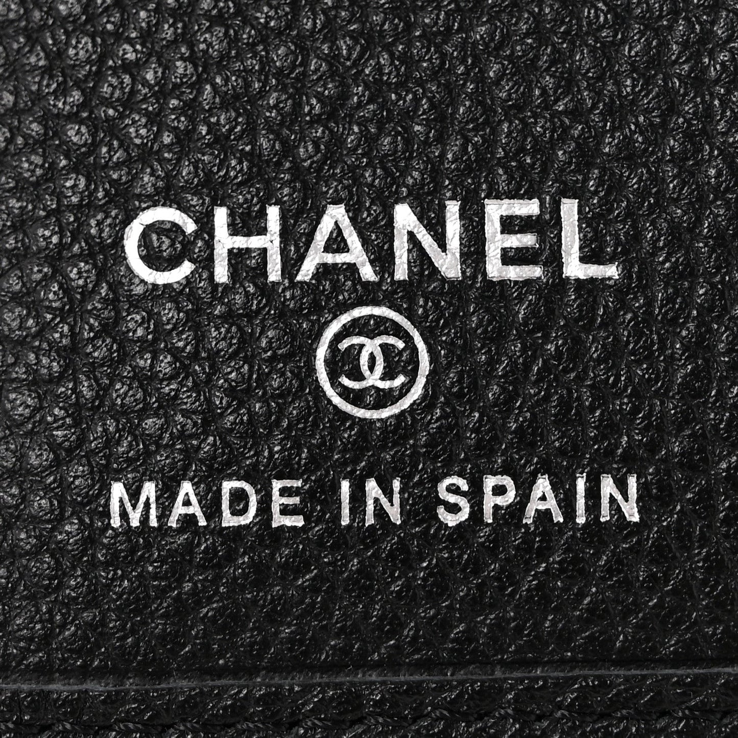 Grained Calfskin Brilliant Card Holder Black