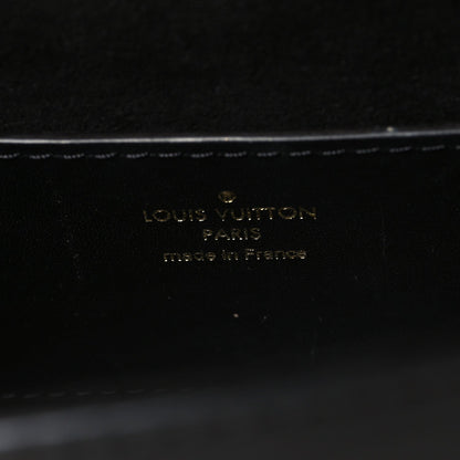 Veau Satin Monogram Twist Shoulder Bag MM Black