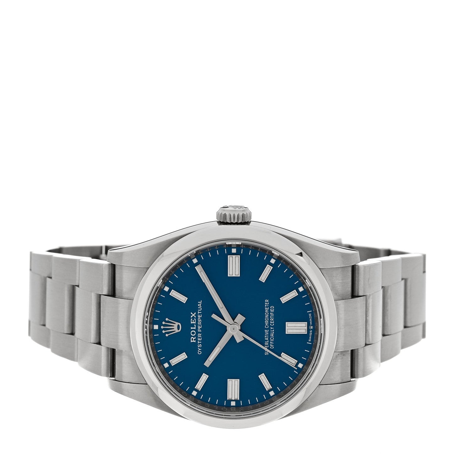 Stainless Steel 36mm Oyster Perpetual Watch Med Blue 126000