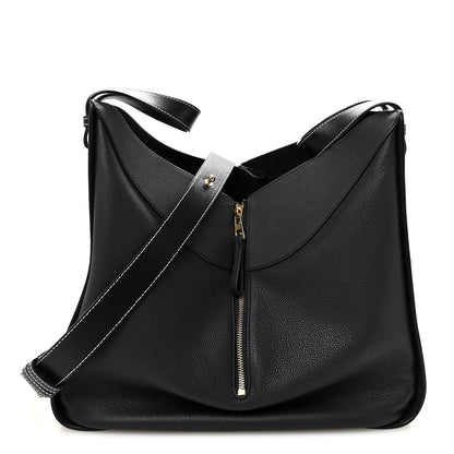 Calfskin Large Hammock Shoulder Bag Midnight Blue Black