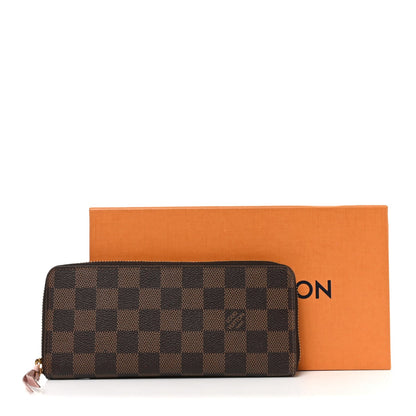 Damier Ebene Clemence Wallet Rose Ballerine