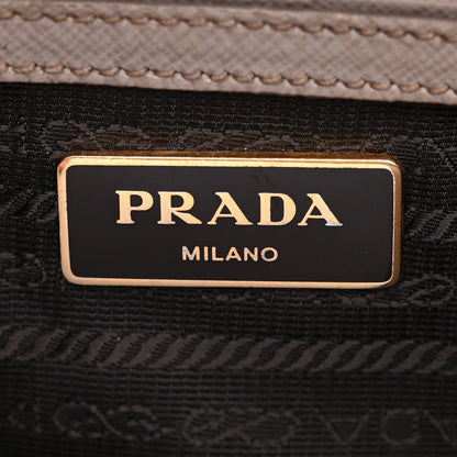 Saffiano Small Galleria Double Zip Tote Argilla