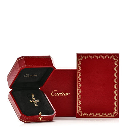 18K Yellow Gold Blue Sapphire Ruby Emerald Byzantine Cross Pendant