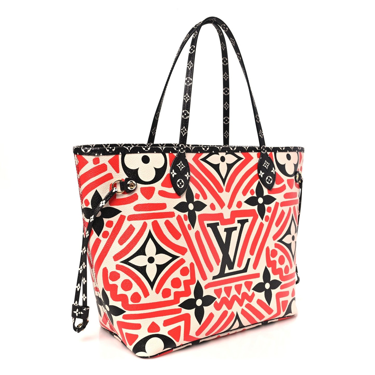 Monogram Giant Crafty Neverfull MM Creme Rouge Black